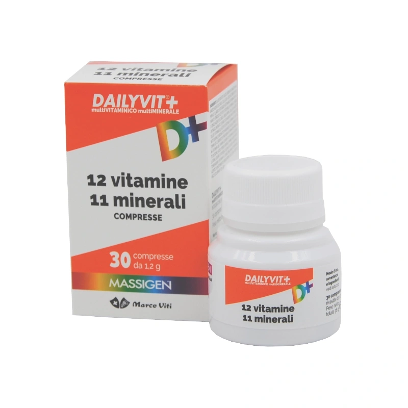 Dailyvit+ 12 Vitamine 11 Minerali Integratore Alimentare Multivitaminico 30 Compresse 1,2g 8050519570381