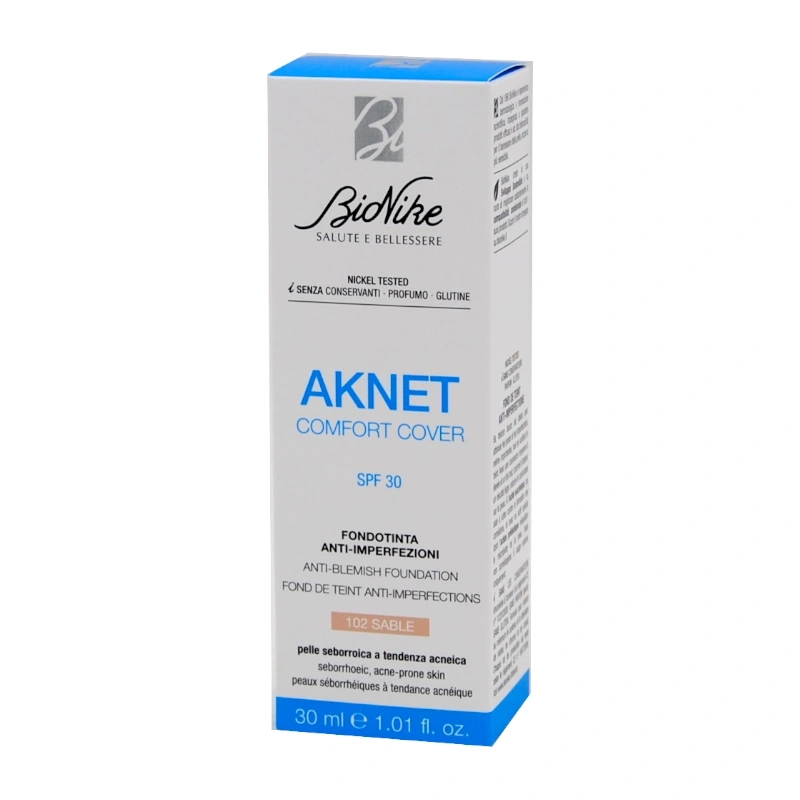 Bionike Aknet Comfort Cover Spf30 Fondotinta Anti Imperfezioni 102 Sable 30 ml 8029041229128