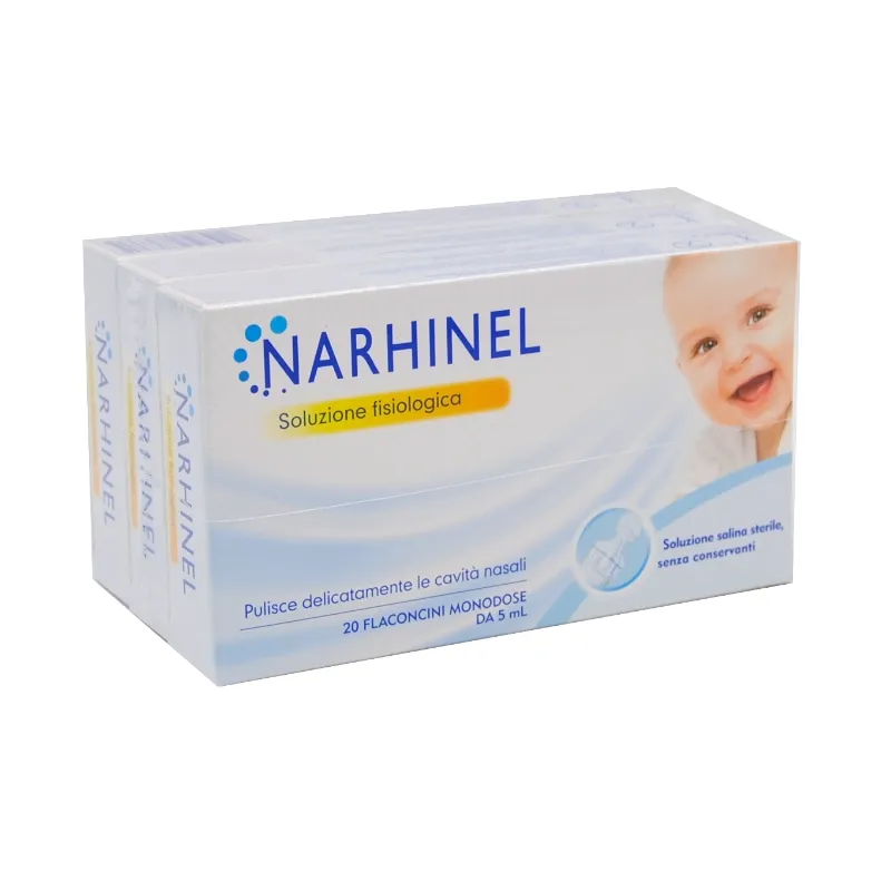 Narhinel Soluzione Fisiologica Offerta Speciale 3 Pack x 20 Flaconcini da 5  ml