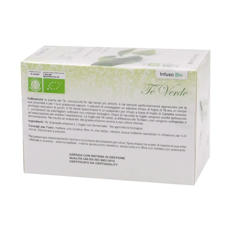 SPECCHIASOL - Te Verde Tisana Infuso Bio - Preparato Per Infuso 20 Filtri