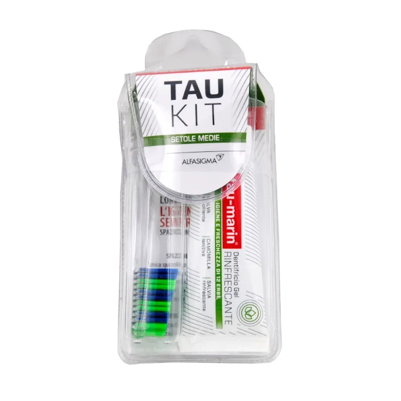 Tau-Marin Kit Da Viaggio Spazzolino Medio Componibile + Dentifricio 20 ml