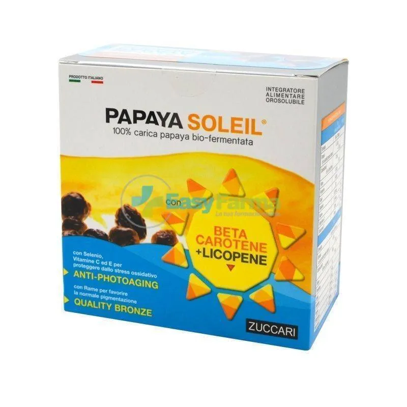 Zuccari Papaya Soleil Integratore Alimentare con Beta Carotene e Licopene  30 Bustine