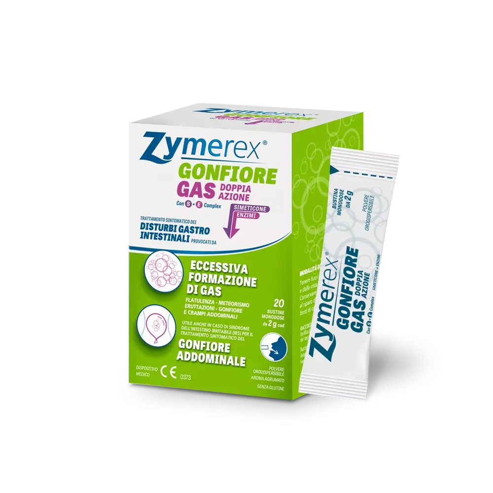 Zymerex Gas Doppia Azione Trattamento per i Disturbi Gastro Intestinali 20 bustine monodose 8059602150110