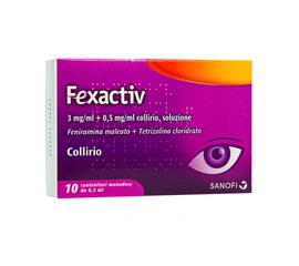 Fexactiv Collirio Decongestionante e Antiallergico 3mg/ml + 0,5 mg/ml 10 Contenitori Monodose da 0,5 ml 043904010