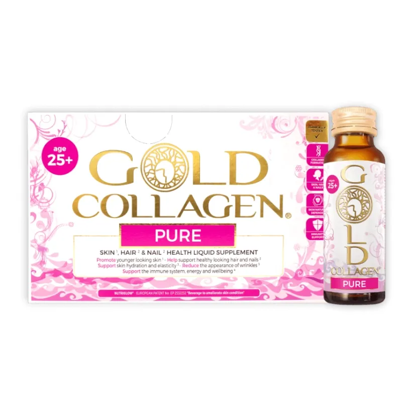 Gold Collagen Pure 25+ Integratore Liquido per Capelli Pelle e Unghie 10  Flaconcini
