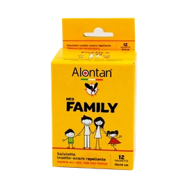 Alontan Neo Family Salviette Insetto Acaro Repellente 12 pz 19x14 cm 8032956144677