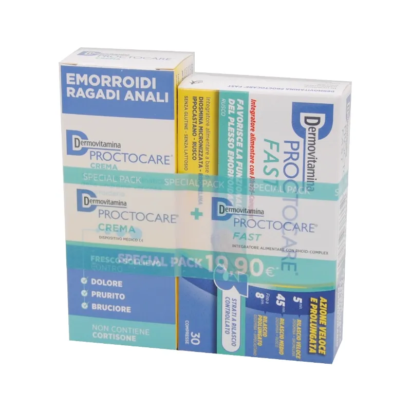 Dermovitamina Proctocare Special Pack Integratore 30 compresse + Crema 30  ml in Emorroidi