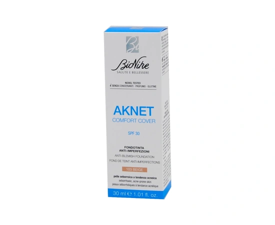 Bionike Aknet Comfort Cover Spf30 Fondotinta Anti Imperfezioni 103 Beige 30 ml 8029041229135