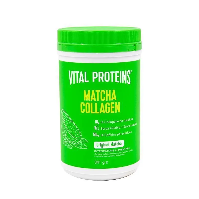 Vital Proteins Matcha Collagen Integratore di Tè Verde Matcha e Collagene  341g polvere